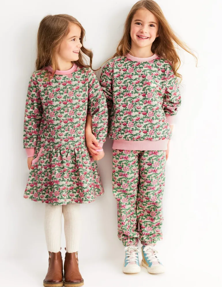 Printed Relaxed Sweatshirt-Chalk Pink Wild Rose-Boden Sale