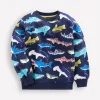 Printed Sweatshirt-College Navy Sharks-Boden Outlet