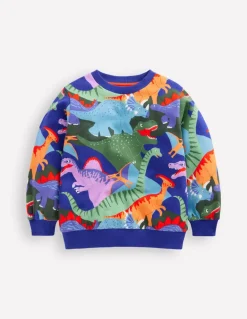 Printed Sweatshirt-Multi Dino Camo-Boden Fashion