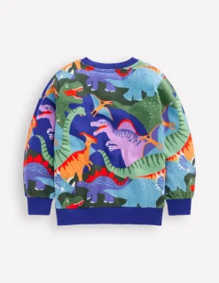 Printed Sweatshirt-Multi Dino Camo-Boden Fashion