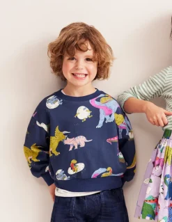 Printed Sweatshirt-Multi Dino Family-Boden Outlet