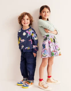 Printed Sweatshirt-Multi Dino Family-Boden Outlet