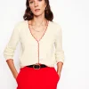 Pru Scallop Trim Cardigan-Warm Ivory-Boden Discount