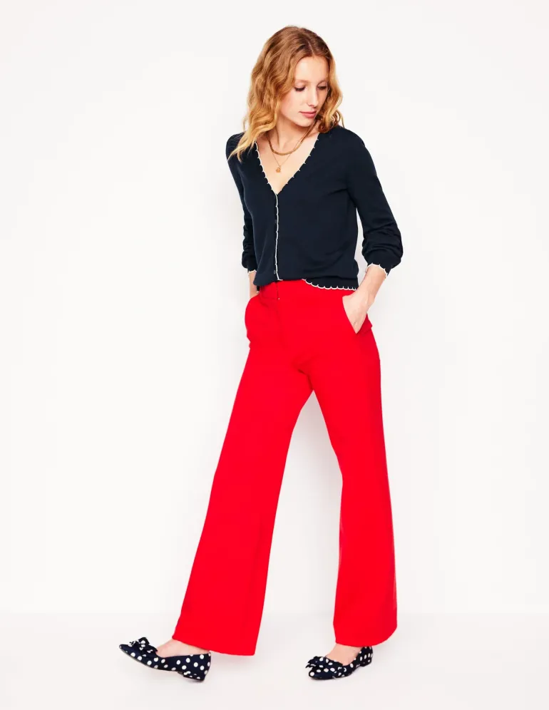 Pru Scallop Trim Cardigan--Boden New
