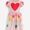 Puff Sleeve Heart Dress-Light Pink Hearts-Boden Best
