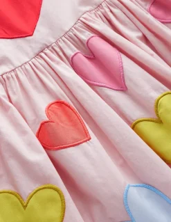 Puff Sleeve Heart Dress-Light Pink Hearts-Boden Best