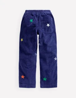 Pull-On Cord Trousers-Sapphire Blue Star-Boden Flash Sale
