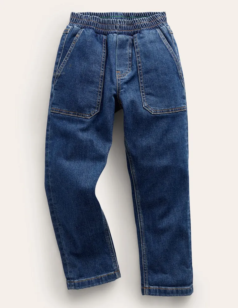 Pull-On Jeans-Mid Wash-Boden Shop