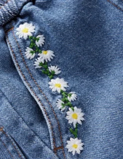 Pull-On Trouser-Vintage Embroidered Daisy-Boden Flash Sale