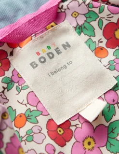 Quilted Hooded Jacket-Pink Apple Blossom Floral-Boden Best Sale