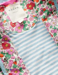 Quilted Hooded Jacket-Pink Apple Blossom Floral-Boden Best Sale