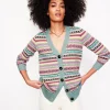 Quinn Boyfriend Cardigan-Blue, Heritage Fair Isle-Boden Online