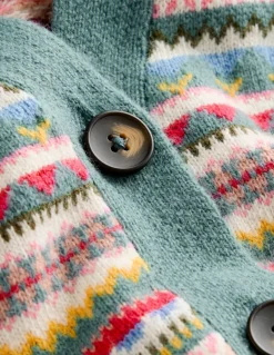 Quinn Boyfriend Cardigan-Blue, Heritage Fair Isle-Boden Online