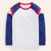 Raglan T-Shirt-Ivory/ Dazzling Blue-Boden Hot