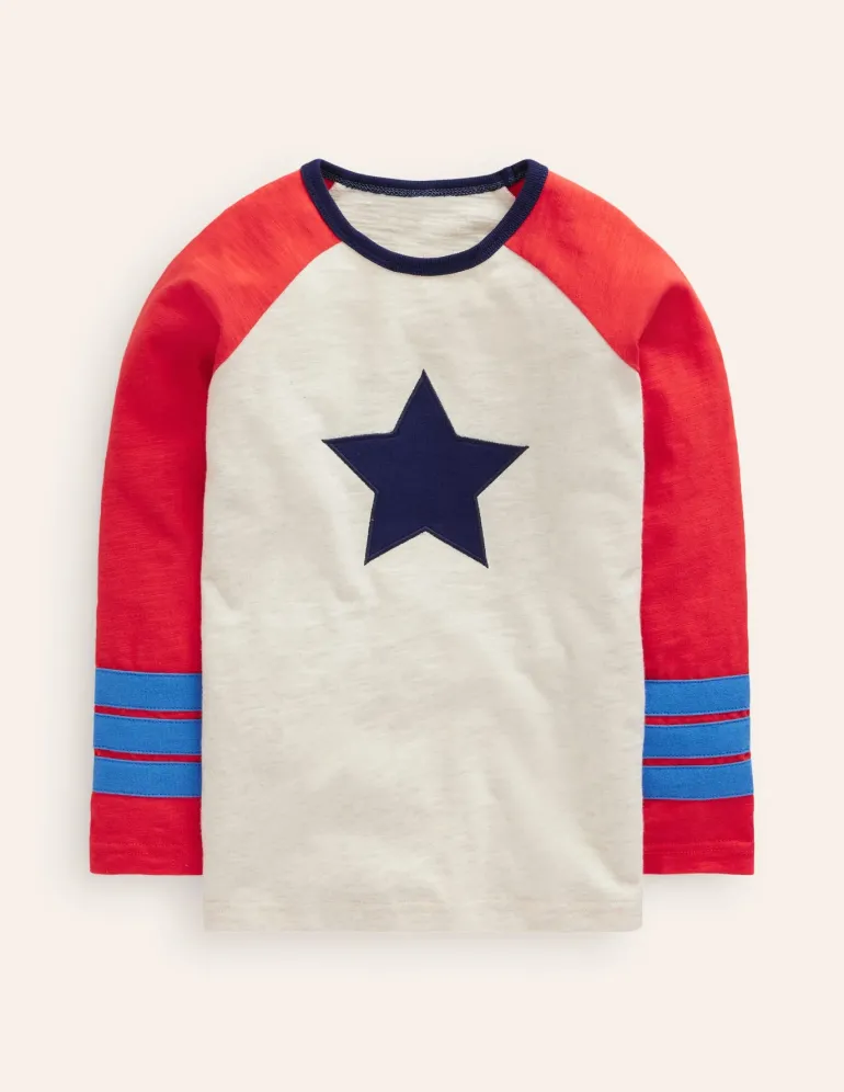 Raglan T-Shirt-Oatmeal Marl/ Sunset Orange-Boden Cheap