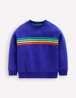 Rainbow Sweatshirt-Peacock Plume Blue-Boden New