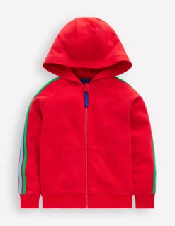 Rainbow Zip-Up Hoodie-Cherry Tomato Red-Boden Best Sale