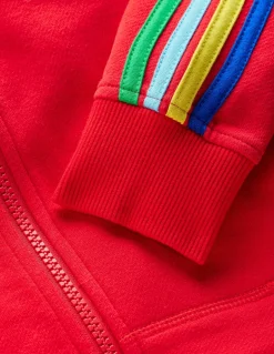 Rainbow Zip-Up Hoodie-Cherry Tomato Red-Boden Best Sale