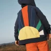 Rainbow Zip-Up Hoodie-Starboard Blue Sun Back-Boden Flash Sale