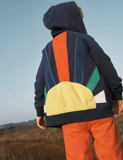 Rainbow Zip-Up Hoodie-Starboard Blue Sun Back-Boden Flash Sale