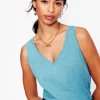 Regular V-Neck Slub Tank-Duck Egg Blue-Boden Sale