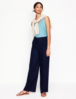 Regular V-Neck Slub Tank-Duck Egg Blue-Boden Sale