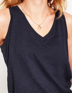 Regular V-Neck Slub Tank--Boden Online