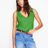 Regular V-Neck Slub Tank-Paradise Green-Boden Cheap