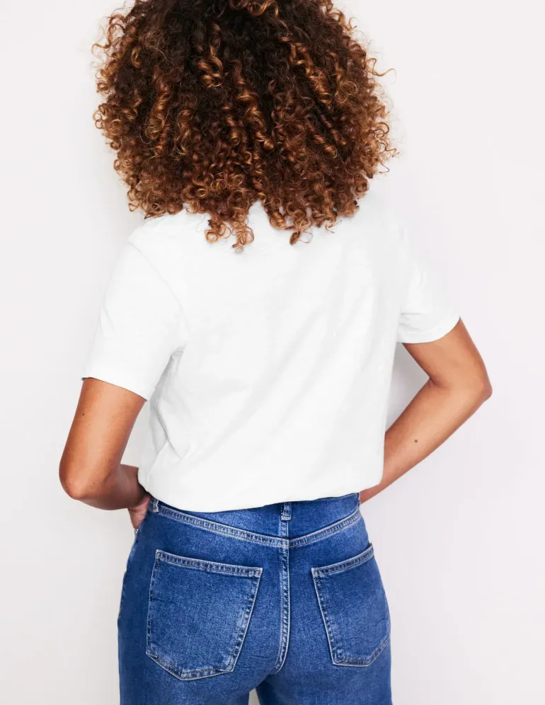 Regular V-Neck Slub T-shirt--Boden Outlet