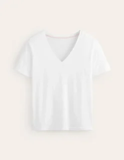 Regular V-Neck Slub T-shirt--Boden Outlet