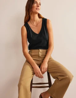 Regular V-neck Slub Vest--Boden Shop