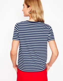Relaxed Novelty T-Shirt-French Navy, Hearts-Boden New