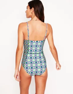 Rhodes Cup-Size Swimsuit-Multi, Floweret Tile-Boden Cheap