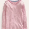 Ribbed Long Sleeve T-Shirt-French Pink-Boden New