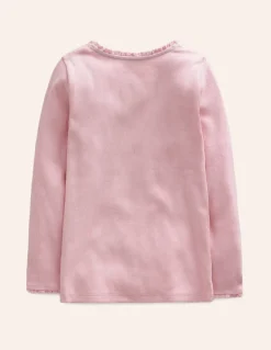 Ribbed Long Sleeve T-Shirt-French Pink-Boden New