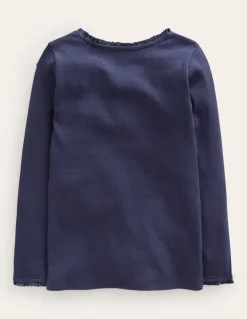Ribbed Long Sleeve T-Shirt-Starboard Blue-Boden Best