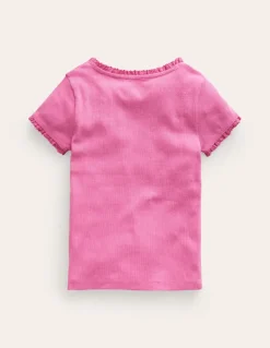 Ribbed Short Sleeve T-Shirt-Strawberry Ice-Boden Hot