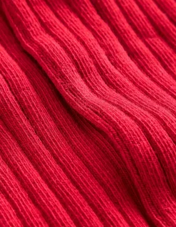 Ribbed Tights-Carmine Red-Boden Outlet