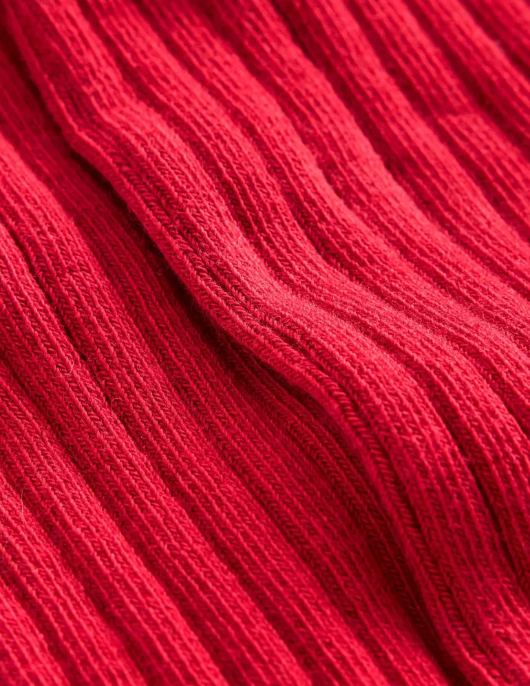 Ribbed Tights-Carmine Red-Boden Outlet