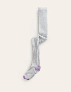 Ribbed Tights-Grey Marl-Boden Store