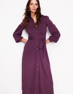 Rowena Trim Jersey Shirt Dress--Boden Clearance