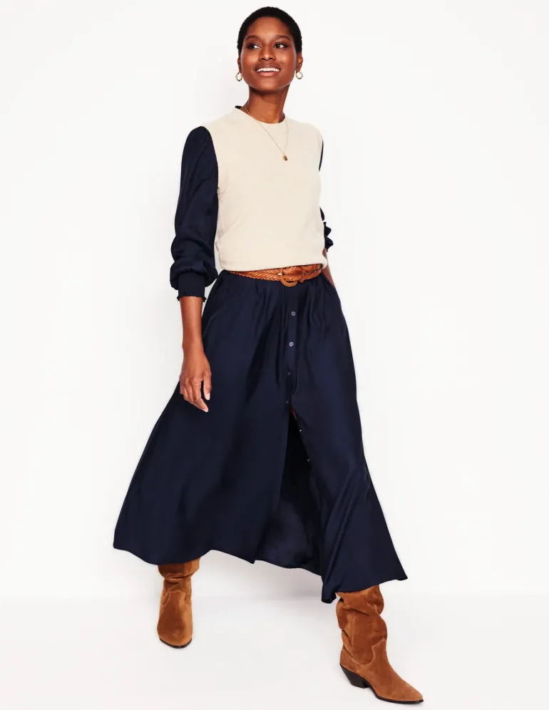 Ruby Collarless Shirt Dress--Boden Hot