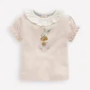Ruffle Neck T-Shirt-Chalk Pink-Boden Online