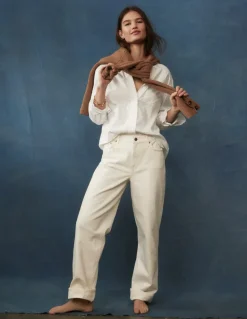 Sadie Relaxed Cotton Shirt-White Oxford-Boden Online