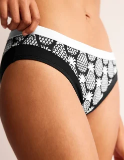Santorini Bikini Bottoms-Black, Pineapple Geo-Boden Fashion