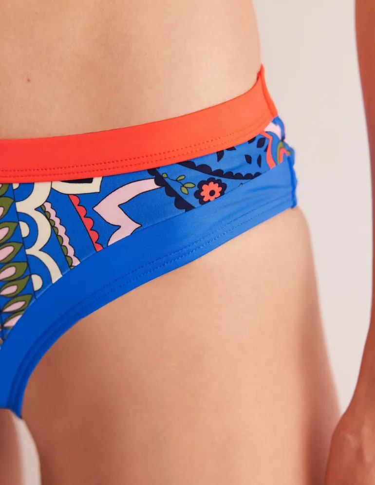 Santorini Bikini Bottoms-Blue, Foliage Paisley-Boden Best