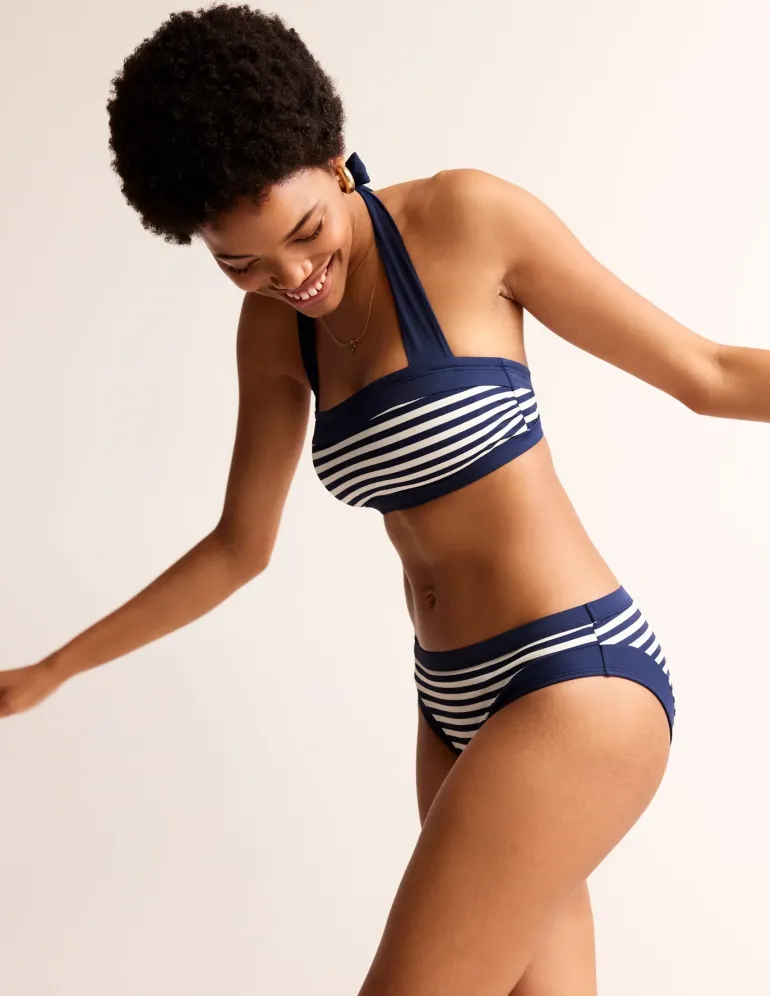 Santorini Bikini Bottoms-Navy/ Ivory Stripe-Boden Cheap