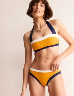 Santorini Bikini Bottoms-Saffron Yellow Colourblock-Boden New