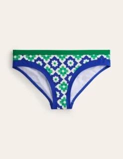 Santorini Bikini Bottoms-Surf The Web, Geometric Stamp-Boden Shop