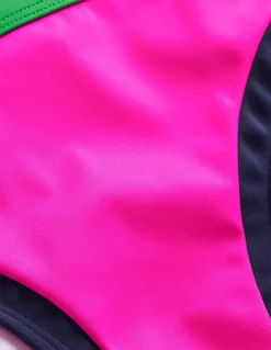 Santorini Bikini Bottoms-Super Pink Colourblock-Boden Best